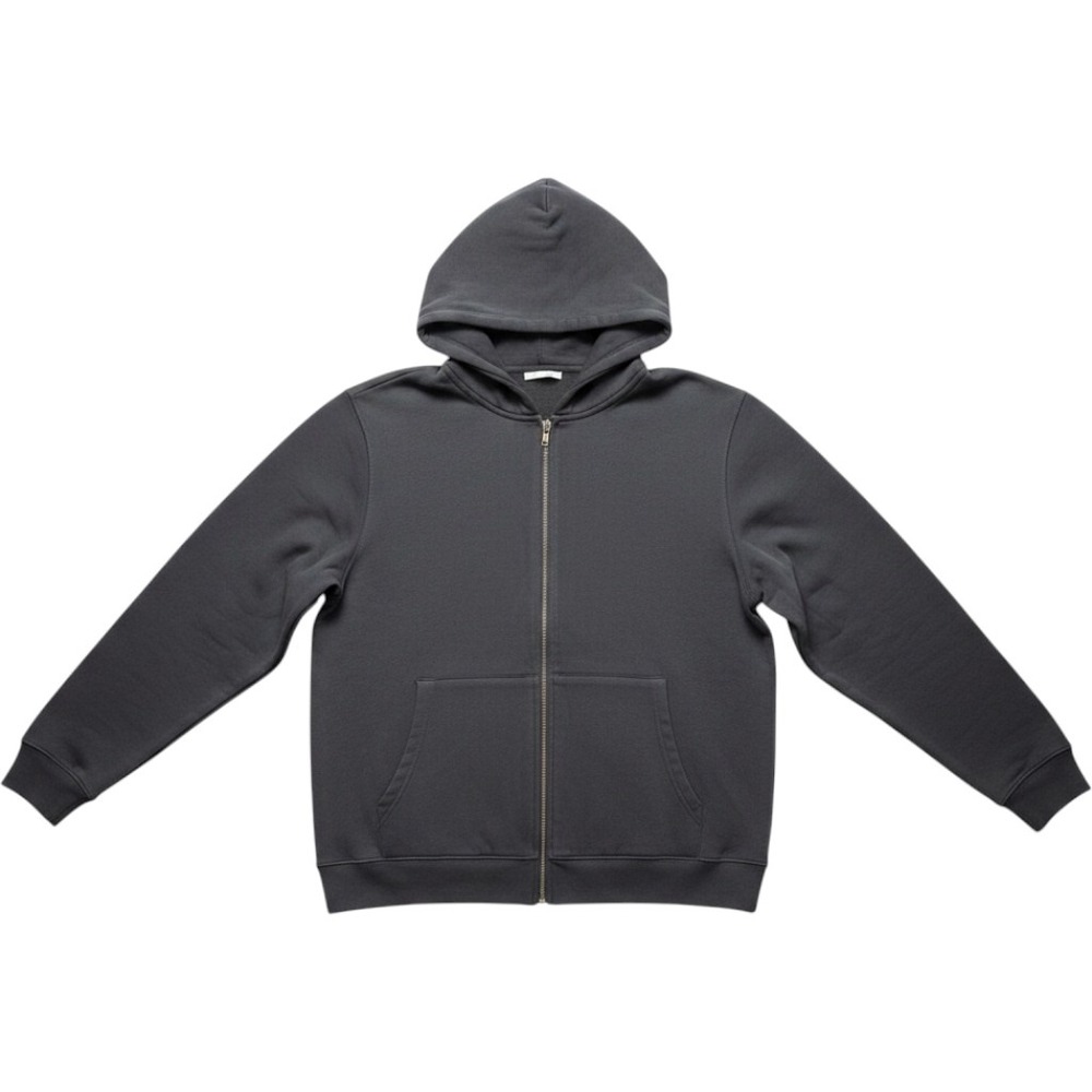 Kirkland Signature Hoodie Mens 2XL Gray Full Zip Fleece Lined Pockets Sweatshirt